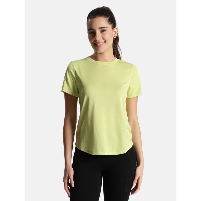 Jockey MW87 Women Microfiber Fabric Regular Fit Active Wear T-Shirt - Daiquiri Green