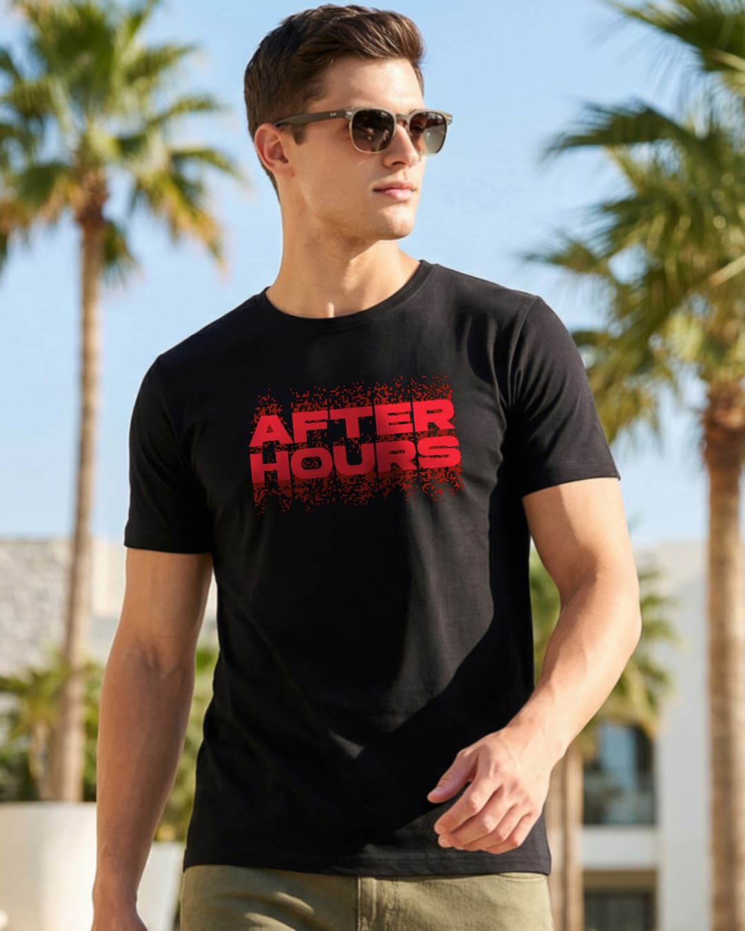 Men's Jet Black After Hours Typography T-shirt