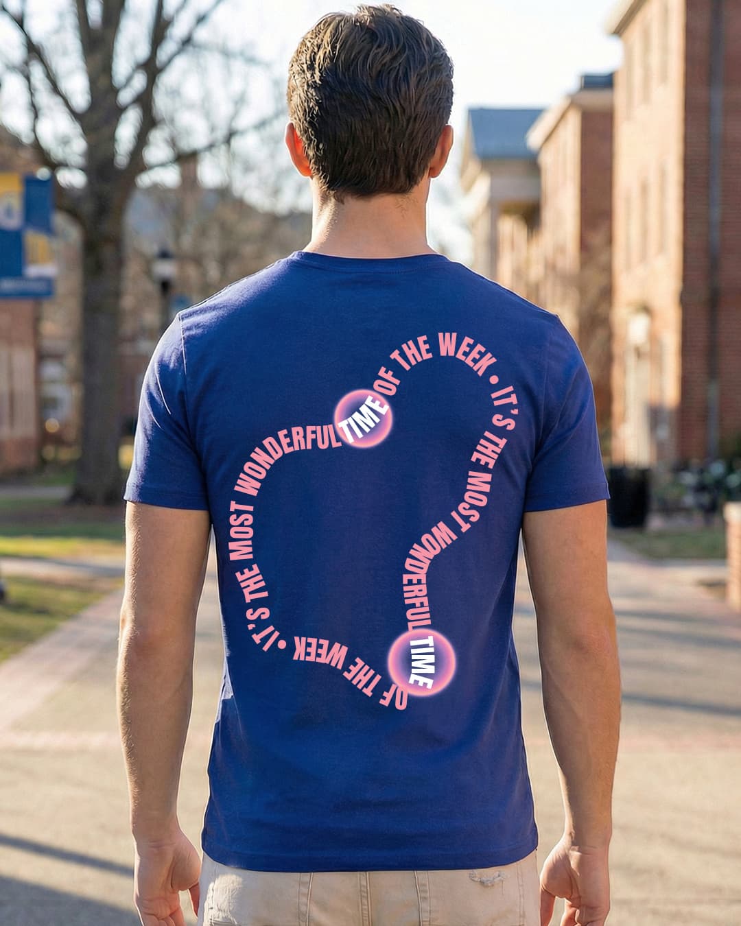 Men's Blue Disco Graphic Printed T-shirt