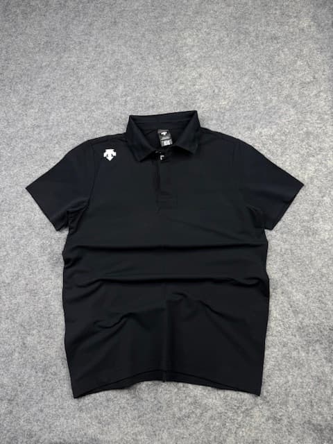 Descente Black Performance Polo Shirt Size S | Premium Sportswear Polo