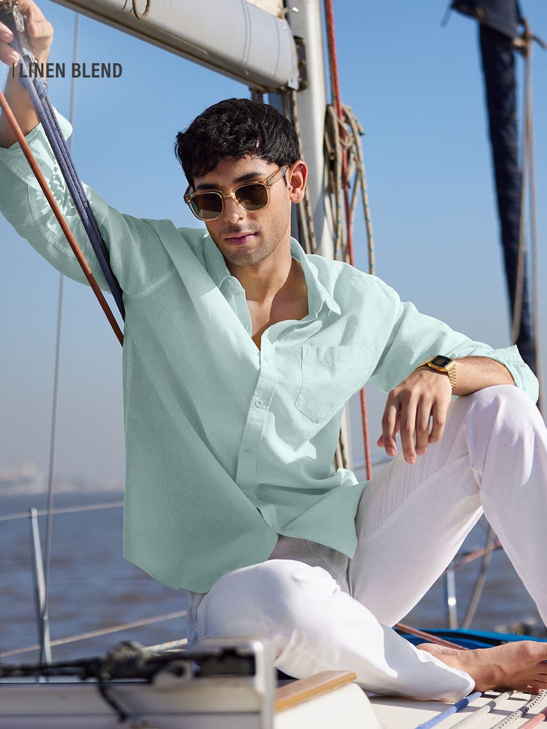 Cotton Linen: Ocean Blue