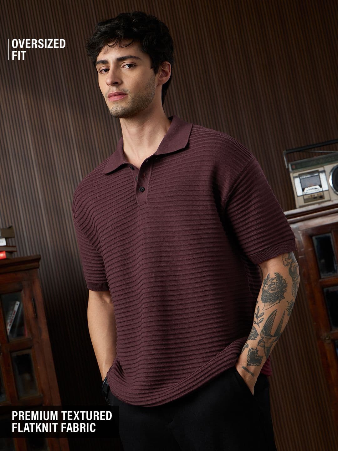 Textured Flatknit: Ruby Wine