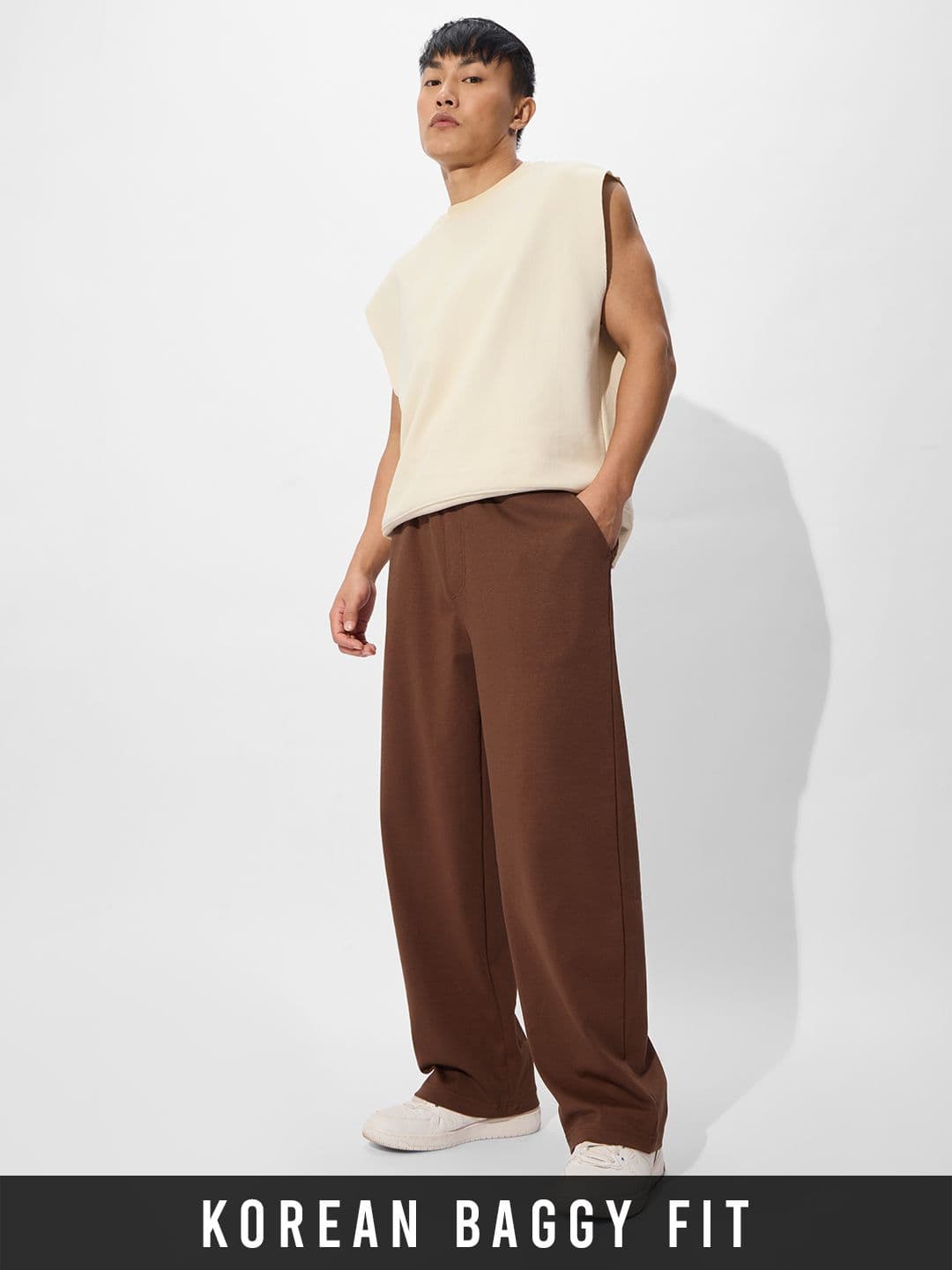 Korean Joggers: Tan Brown